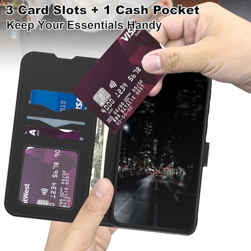 for Cricket Outlast 5G 2024 Case Wallet with Screen Protector, Stand PU Leather Flip Folio Cover with Card Holder, Full-Body Protection Phone Case for AT&T Motivate Pro 5G, Mushroom Frog 02 - color: Mushroom Frog 02, size: for Cricket Outlast 5G 2024