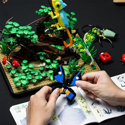 Flowers Botanical Butterfly Garden Building Set for Adutls | Animals Insect Tank Building Toy Set for Boys and Girls 12 Years Up 1284 PCS