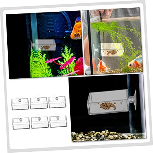 6pcs Acrylic Feeding Dishes for Fish Reptiles Food Holders for Aquariums and Convenient Feeding Trays for Betta and Shrimp Tanks