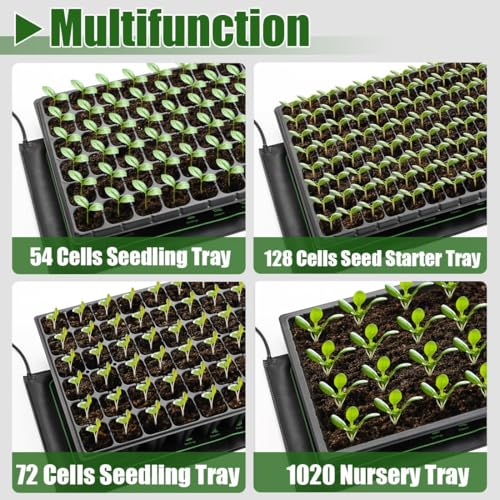 2 Pack Seedling Heat Mat for Seed Starting Plants Germination, 10"x20.5" | Improve germination rate, Stable uniform heat, Ideal germination temperature 75- 95°F(24-35°C),Waterproof, Fit 1020 Tray - size: 10×20"-2P