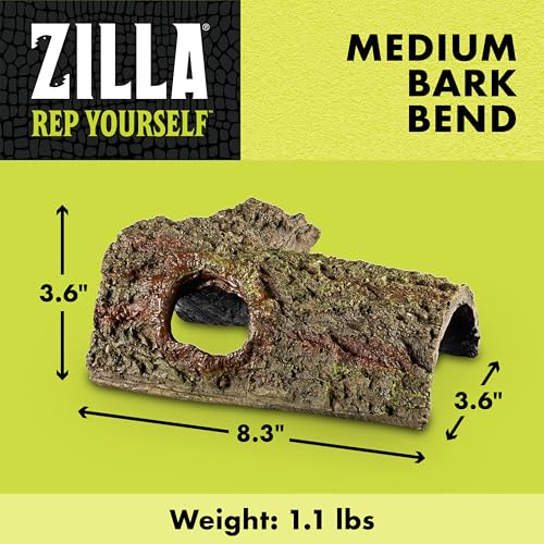 Zilla Pet Reptile Bark Bends Terrarium Decor, Medium,Brown - size: Medium, 4"L x 8"W x 3.5"H
