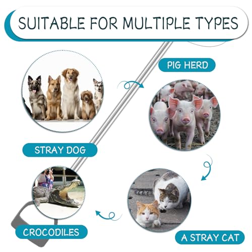 60"-99" Extra Long Animal Catch Pole,Wildlife Control Tool,Noose Holder Net Kit for Dogs Feral Cat Raccoons Hog Pig Fox Coyote Bulldog Wolf Goat Lizards Boar Bichon Calf Piglet Gator