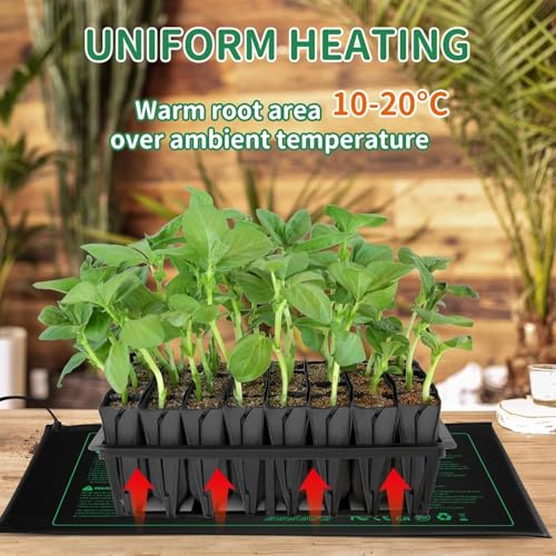 Seedling Heat mat | 4 Pack | Durable Waterproof | Heat Mats for Seed Starting,Seed Germination Heating Mat 10 x 20.75 Inch - size: 4 Pack Seedling Heat mat