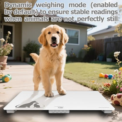Digital Weighing Scale for Large Dogs Cats, Vet Scale, Scale for Animals Pets, 400lb x 0.1lb, Veterinary Scale, Extra Large 39 x 23 in, for Labrador Golden Retriever German Shepherd, Tempered Glass