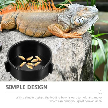 4pcs Ceramic Reptile Feeding Bowls Multi-Function Worm and Water Dish for Bearded Dragon Gecko Terrarium Pet Supplies
