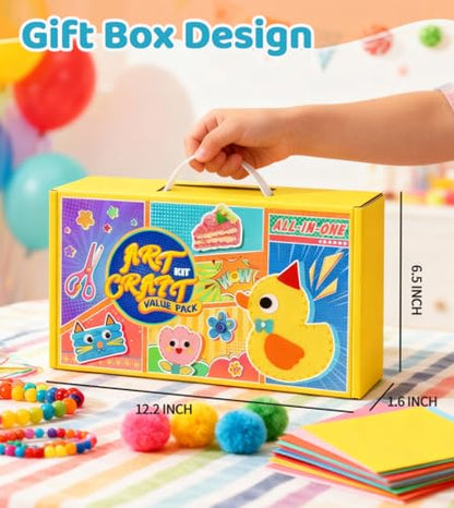 Eppingwin Pipe Cleaners Craft Kits, Craft Kit Includes Pom Poms, Felt Sheets, Pony Beads, Arts and Crafts Supllies for Arts Crafts DIY