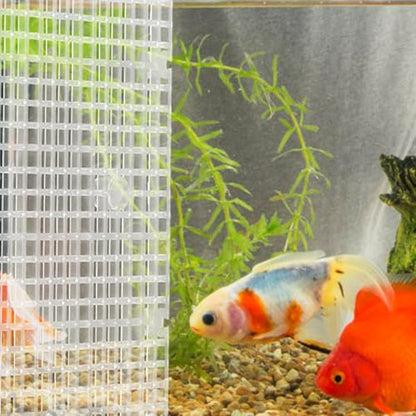 4pcs Aquarium Divider Fish Tank Grid Bottom Isolation Panels with Suction Cups, Plastic Separator for Betta Fish Breeding and Reptile Tanks