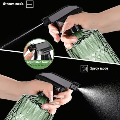 Plant Mister Spray Bottle, 15oz, Green, Adjustable Nozzle,2PCS | Pressure Watering Can, Plant Mister Fine Mist for Indoor Flowers, Outdoor Gardening, Cleaning, Pets Care, Hair - color: Green