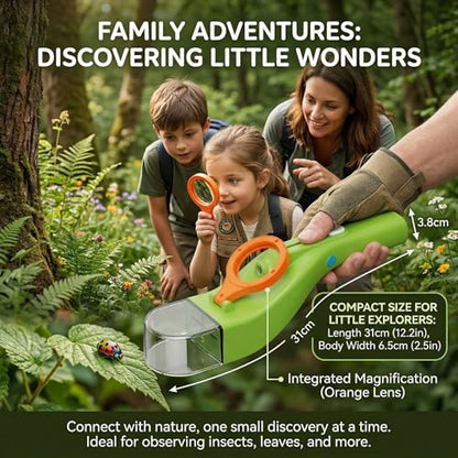 Baideluo Kids Bug Catcher with LED Light & 6X Magnifying Glass - color: Green