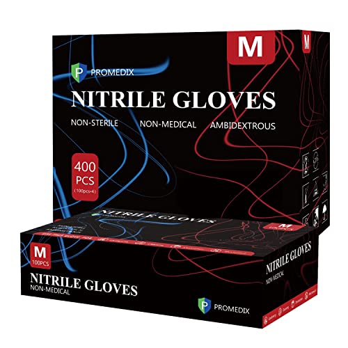 Nitrile Disposable Gloves,4mil-100 Count,Gloves Disposable Latex Free,Powder Free for Cooking,Household,Food safe - size: Small, style: Black of 400