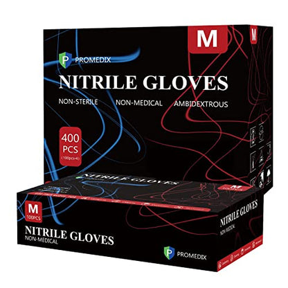 Nitrile Disposable Gloves,4mil-100 Count,Gloves Disposable Latex Free,Powder Free for Cooking,Household,Food safe - size: Small, style: Black of 400