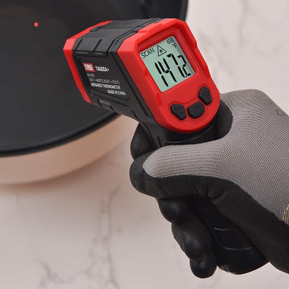 MUFASHA Infrared Thermometer Temperature Gun Laser High Temp Thermometer with LCD Display Non-Contact Industrial Pyrometer 12:1 Distance Ratio -25.6℉ to 1022℉ for Cooking Pizza Oven Griddle - color: red