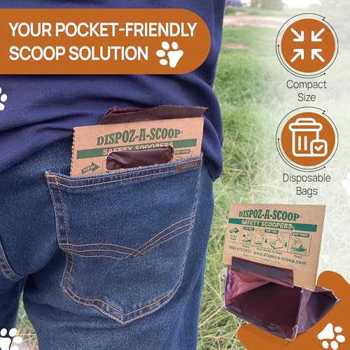 Dispoz-A-Scoop® 8 Pack"Scoop-Seal-Dispose” Dog Pooper Scooper with Bag Attachment, No-Touch Pooper Scoopers Solution, Portable Pooper Scooper for Dogs Large and Small, Dog Poop Scooper for Yard Walk - style: 8 bags