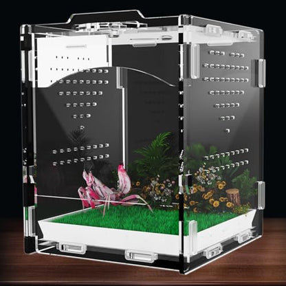 Acrylic Jumping Spider Enclosure, Insect Terrarium, Praying Mantis Habitat, Bug Enclosure, Arboreal Tarantula Enclosure Kit, Reptile Cage, Scorpion Lizard Tank