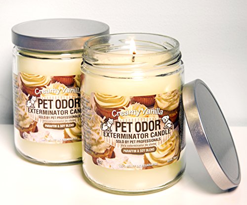 Odor Exterminator Candle, Creamy Vanilla, 13 Ounce Jar (Pack of 2)