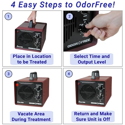 OdorFree Suite 1500 Ozone Machine Odor Removal for Eliminating Smells from Small Apartments, Hotels, Vehicles and Boats - Ozone Generator - size: Suite - 1500