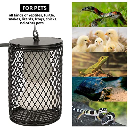 Ceramic Heat Emitter Lamp, 100W Black Heater Bulb with Power Switch, Anti-Biting Hook for Pet Brooder, Chicken Coop, Lizard, Snake, Aquarium, 110-120V