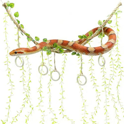 39 Inch Snake Climbing Vine, Natural Jute Rope Accessory for Ball Pythons and Corn Snakes, Flexible Reptile Climbing Branch for Terrarium Enrichment and Habitat Decor