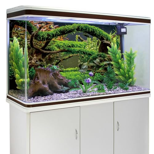 36x18 in Arch Branch Aquarium Backdrop Aquatic Plant Fish Tank Background | AWERT Moss Driftwood River Bed & Lake Terrarium Background Vinyl - size: 36x18in/90x45cm