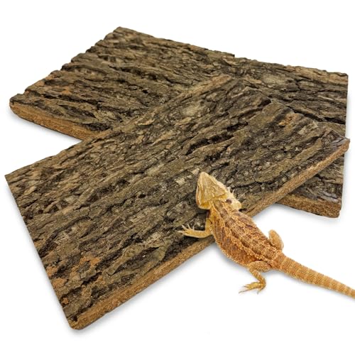 kathson 2PCS Thicker Cork Tile Background Bark 11.8”Lx7.9”Wx0.7”H Reptile Tank Backgroun Terrarium Background Natural Reptile Climbing Mat for Spider Gecko Lizard Chameleon Bearded Dragon Turtle Snake - size: 11.8 "L x 7.9" W x 0.7 "H