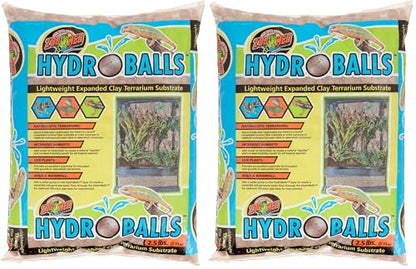 Zoo Med HydroBalls Lightweight Expanded Clay Terrarium Substrate, 2.5 Pounds (Pack of 2) - size: 2.5 Pounds (Pack of 2)
