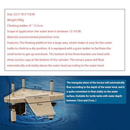 Turtle basking Platform for Aquatic Turtles, Floating Dock(Size:M)