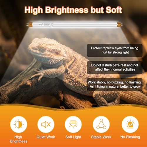 UVB Light for Reptiles Bearded Dragon, 3 Pack T5 UVB Reptile Light UVB Bulb 10.0 8W UVA UVB Reptile Light Bulb Terrarium Light Lamp Tube for Turtle Chameleon Leopard Gecko Snake Tank, 12 Inch - size: T5-12 Inch(3 Pack)