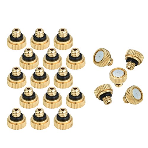 Brass Misting Nozzles for Garden Cooling System 0.012" (0.3 mm) 10/24 UNC (20 PCS) - color: 20 PCS
