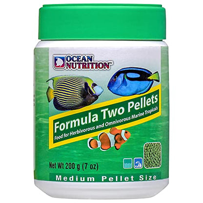 Ocean Nutrition Formula Two Pellets - Fish Food for Herbivorous & Omnivorous Marine Tropical Fish, High Protein(40%) - 7 oz (200 g) Medium Pellets - size: 7 Ounce (Pack of 1), style: Medium Pellet Size (+/- 3.1mm)
