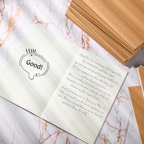 100 Pcs Journals Notebooks Bulk - Kraft Softcover A5 Small Notebooks 5.5 Inch x 8.3 Inch Notepads with 60 Page 30 Sheet for Writing Sketch Travel Office Supplies(Brown,Grid) - color: Brown, style: Grid