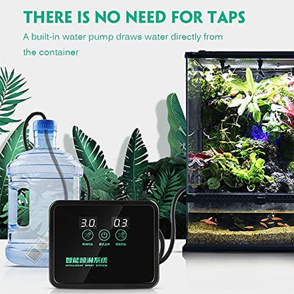 Intelligent Reptile Terrariums Fogger Water Humidifier Timer Automatic Watering Indoor Mist Spray System Kits Sprinkler