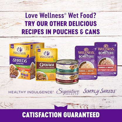 Wellness Healthy Indulgence Morsels Adult Wet Cat Food, Natural, Protein Rich, Grain Free, Chicken Recipe, 3 oz, Pack of 24 Pouches