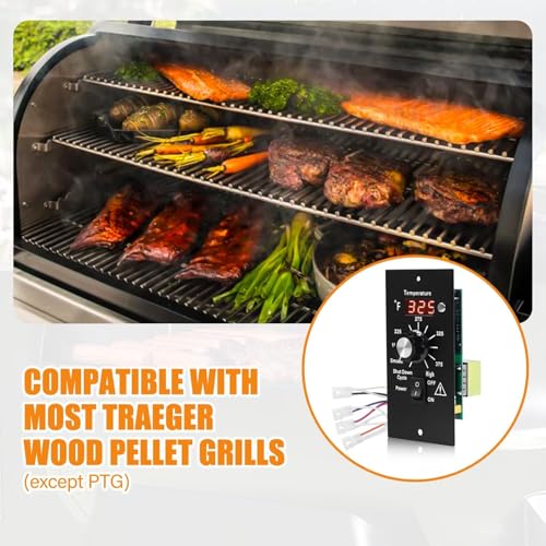Digital Thermostat Control Panel Kit for Traeger Wood Pellet Grills, BAC236 Replacement Parts Digital Thermometer Pro Controller with 7" RTD Temperature Probe Sensor BAC194 Smoker Accessories - style: BAC236 Controller Kit
