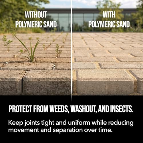 Rhino Power Bond Plus - Polymeric Sand for Pavers and Stone Joints up to a Maximum of 2 inches. (20 Pound, Beige) - color: Beige, size: 20 Pound