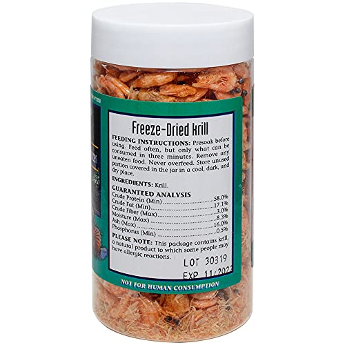San Francisco Bay Brand Freeze Dried Krill Fish Food - 0.78 oz (22g) | All-Natural, Sustainably Harvested, High Protein Dried Shrimp for Freshwater and Saltwater Carnivores, Koi, Cichlids, Turtles