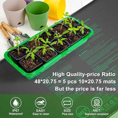 Seedling Heat Mat,20"x20.75" Heat mats for Seed Starting,Waterproof Plant Heating Mat Heating Pad for Seed Germination,Hydroponic Heating Pad Seed Starter - size: 48"x20.75" 1pack