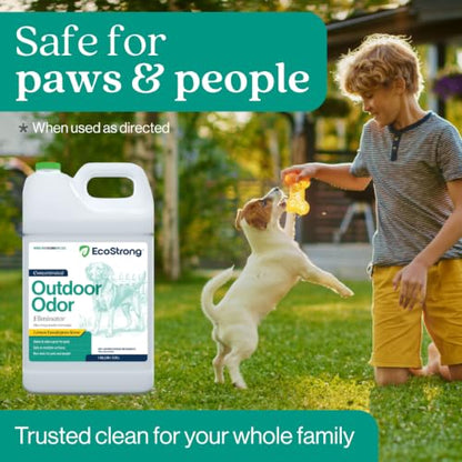 Eco Strong Outdoor Odor Eliminator Outside Dog Urine Enzyme Cleaner Powerful Pet, Cat, Animal Scent Deodorizer | Professional Strength for Yard, Turf, Kennels, Patios, Decks (128 OZ) - style: 128 OZ