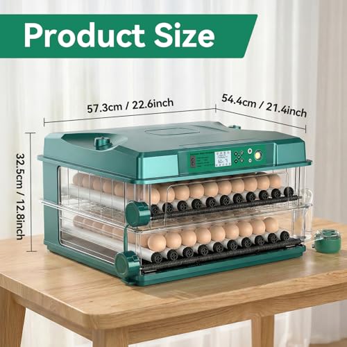 Incubators for Hatching 196 Eggs with Automatic Egg Turning,Temperature & Humidity Control- Automatic Water Pump, 5 Automatic Incubation Modes, for Chicken, Duck, Goose, Pigeon, Quail, Parrot Eggs
