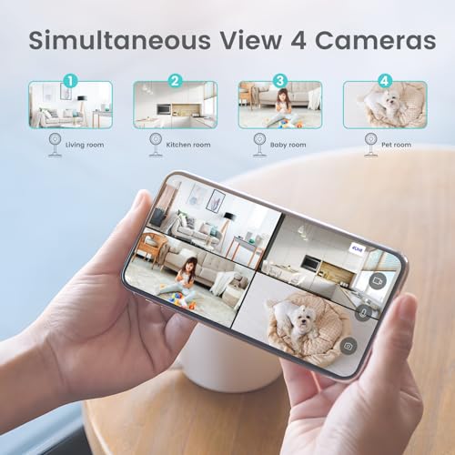 litokam Indoor Cameras for Home Security with Night Vision, Pet Cam with Phone App, Indoor Security Camera, Motion Detection, 2-Way Audio, WiFi Camara Home Cams 1080P - size: 1080P