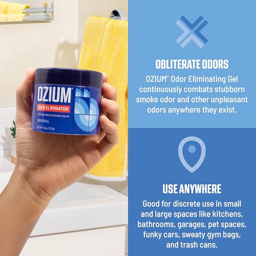 Ozium 8 Oz. Odor Eliminating Gel, Air Freshener Alternative | For Homes, Cars, Offices and More, 1 Pack - size: 1 Count (Pack of 1)
