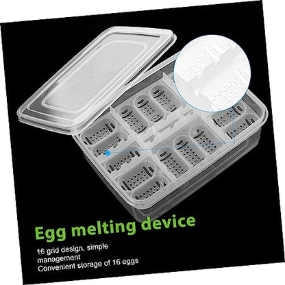 Toddmomy 16-Compartment Reptile Egg Incubator Tray 2-Pack Hatching Box for Gecko and Lizard Eggs Sturdy Plastic Breeding Box for PET Reptile Supplies