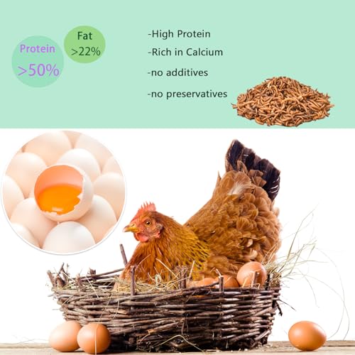 Dried Mealworms 9LB-High Protein Chicken Feed,More Protein,No Additives,Premium Organic Non-GMO,Rich in Protein Meal Worms for Chickens,Wild Birds,Laying Hens,Turkeys-Nutrient-Rich Mealworms - size: 9 Pound (Pack of 1)