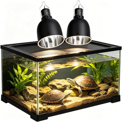 2026 New Reptile Light Fixture 2 Packs 5.5 Inch Deep Dome Lamp Cap, Optical Reflection Cover for Reptile Glass Terrariums