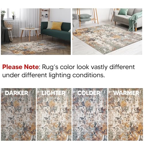 Keen Home Design Runner Rugs - 32"x119" Non-Shedding, Thick Pile Abstract Rugs for Kitchen, Living Room, Bedroom, Dining Room, Entryway - Size: 2'8" x 9'11", Skies Green - color: Skies Green, size: 2'8" x 9'11" (Runner)