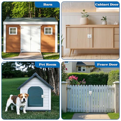Alise Flip Latch,Gate Latches Slide Bolt Latch Safety Door Lock Catch for Barn Cabinet Pet Cage Wood Fence Bathroom Garage Window,SUS304 Stainless Steel Gate Hardware Locks,White Finish MS5009-W | SUS 304 Stainless Steel Door Latch Lock for Wooden Fence S