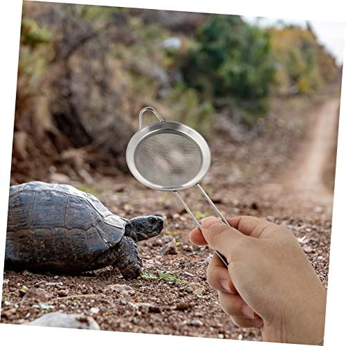 Toddmomy 2pcs Stainless Steel Reptile Litter Cleaner Shovel for Substrate Cleaning Fine Mesh Pooper Scooper for Tortoise Snake and Crab Terrariums