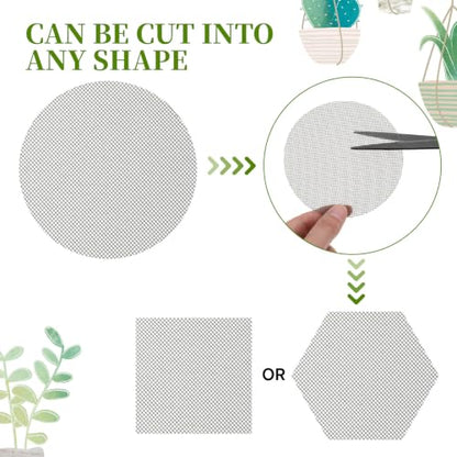 150PCS Plant Pot Drainage Hole Screens, Plant Pot Hole Mesh Pads Round Flower Pots Drainage Covers Prevent Soil Loss Bonsai Bottom Grid Mat for Succulents Bonsai, Indoor Plants & Repotting(2/3/4 Inch)