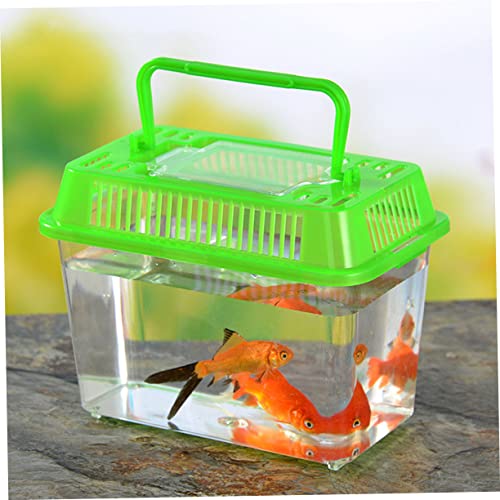 BESTOYARD Small Turtle Tank 5.1X7.1X3.5 Inch Clear Plastic Aquarium for Turtles Fish and Small Pets Portable Reptile Breeding Box Multi-Use Terrarium for Home