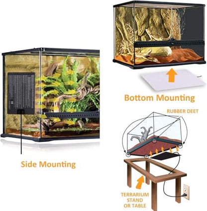 Aiicioo Under Tank Heater Thermostat - Reptile Heating Pad with Temperature Control Reptile Heat Mat for Combo Set for Hermit Crab Lizard Terrarium 24W - size: 8" X 18"(24W) with Thermostat