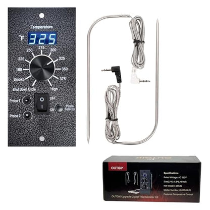 Digital Thermostat Kit for Traeger Control Panel Kit Parts Replacement, Upgrade Digital Thermometer Pro Controller Temperature Control Board for Traeger Pellet Grills, with Dual Meat Probes